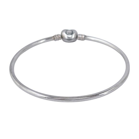 Vintage Pandora Sterling Silver 925 | Moments Heart Clasp Bangle Bracelet 8.25" - Picture 6 of 12